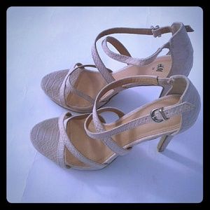 H&M Blush Ankle Strap Heel Sandals